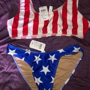 NWT American flag Fourth of July bathing suit